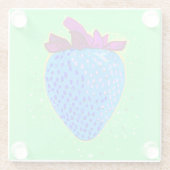 Pop Art Strawberry Blue Glasuntersetzer (Rückseite)