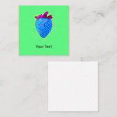 Pop Art Strawberry Blue Mitteilungskarte (Vorne/Hinten)