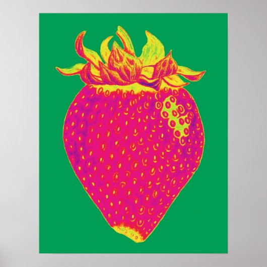 Pop Art Strawberry Print Poster (Vorne)