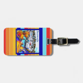 Pop Art Stripes Bermuda Gepäckanhänger (Vorderseite horizontal)