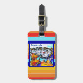 Pop Art Stripes Bermuda Gepäckanhänger (Vorderseite vertikal)