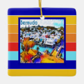 Pop Art Stripes Bermuda Keramikornament (Vorderseite)