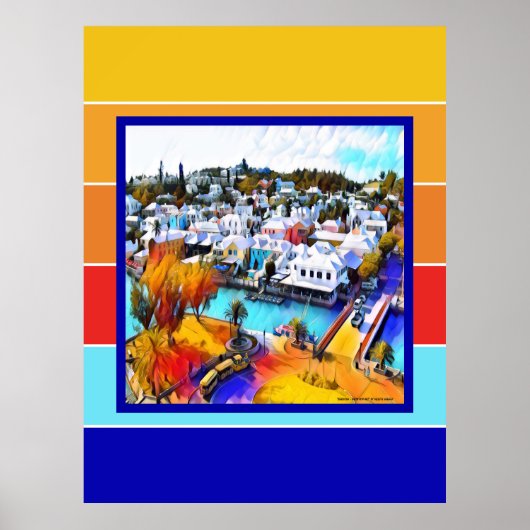 Pop Art Stripes Bermuda Poster (Vorne)