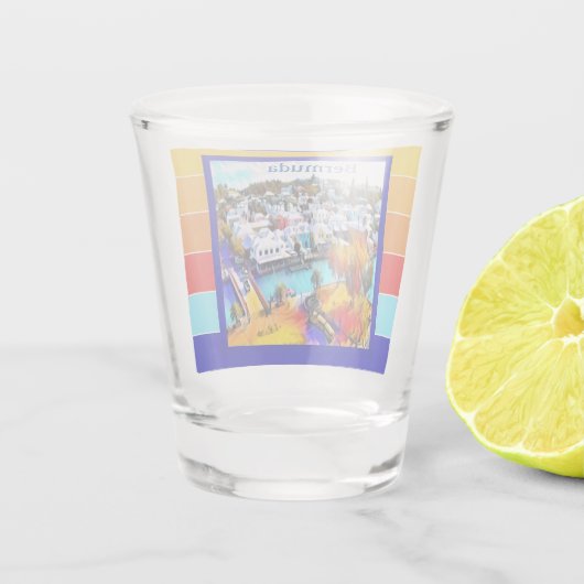 Pop Art Stripes Bermuda Schnapsglas (Rückseite)