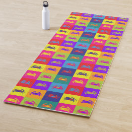 Pop Art Style Colorful Crab Gemustert Yogamatte
