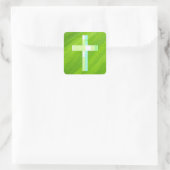Pop Art Style Cross Green Leaf Sticker (Tasche)