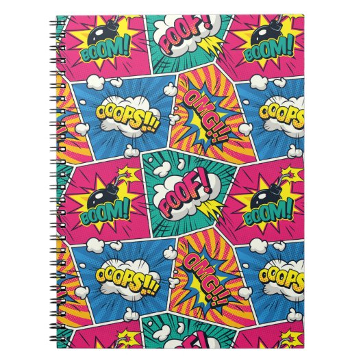 Pop Art Style - farbenfrohe Retro-Comic-Explosione Notizblock (Vorderseite)