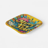 Pop Art Style Happy New Year Pappteller (Gewinkelt)