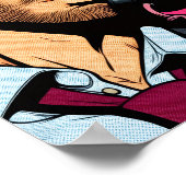 Pop art style hunky guy Poster (Ecke)