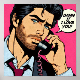 Pop art style hunky guy Poster