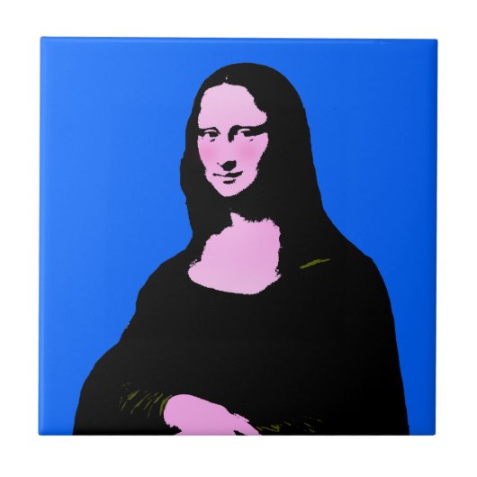 Pop Art Style Mona Lisa Fliese (Vorderseite)