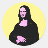 Pop Art Style Mona Lisa Runder Aufkleber (Vorderseite)