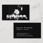 Pop Art Style Personal Trainer Black Business Card Visitenkarte (Vorne/Hinten)