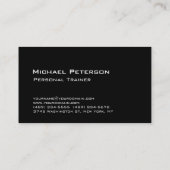 Pop Art Style Personal Trainer Black Business Card Visitenkarte (Rückseite)