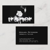 Pop Art Style Personal Trainer Black Business Card Visitenkarte (Vorne/Hinten)
