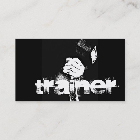 Pop Art Style Personal Trainer Black Business Card Visitenkarte (Vorderseite)