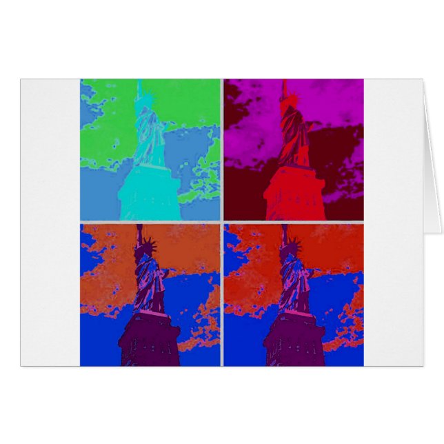 Pop Art Style Statue of Liberty (Vorderseite (Horizontal))