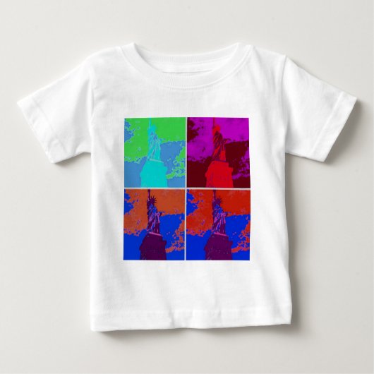 Pop Art Style Statue of Liberty Baby T-shirt (Vorderseite)