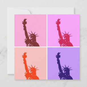 Pop Art Style Statue of Liberty Einladung