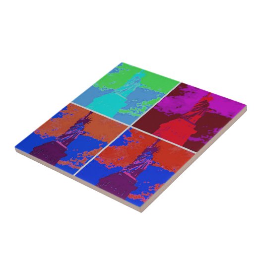 Pop Art Style Statue of Liberty Fliese (Seite)