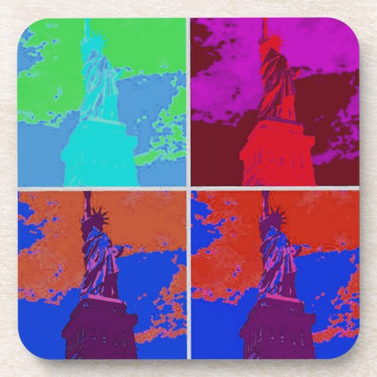 Pop Art Style Statue of Liberty Getränkeuntersetzer (Vorderseite)