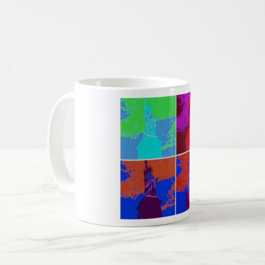 Pop Art Style Statue of Liberty Kaffeetasse (Vorderseite Links)
