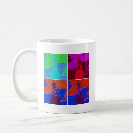 Pop Art Style Statue of Liberty Kaffeetasse (Links)