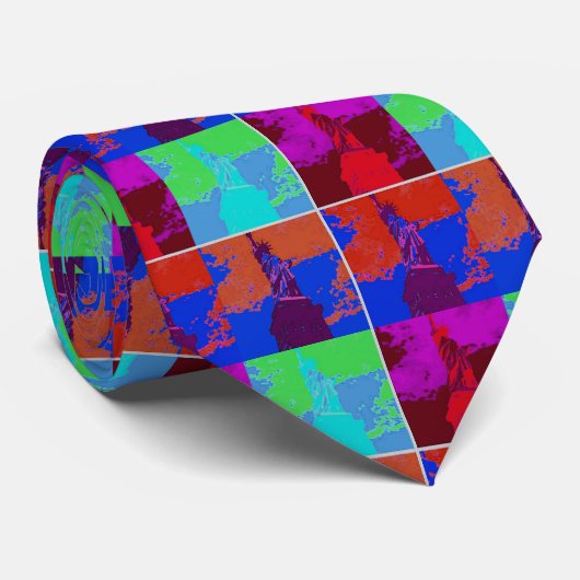 Pop Art Style Statue of Liberty Krawatte (Gerollt)