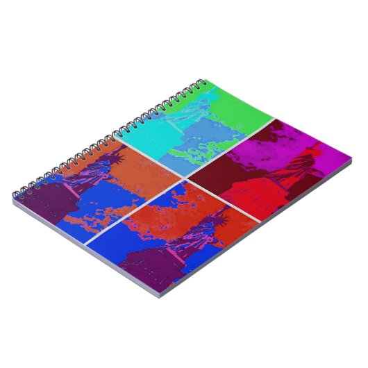 Pop Art Style Statue of Liberty Notizblock (Linke Seite)