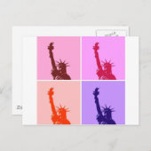 Pop Art Style Statue of Liberty Postkarte (Vorne/Hinten)