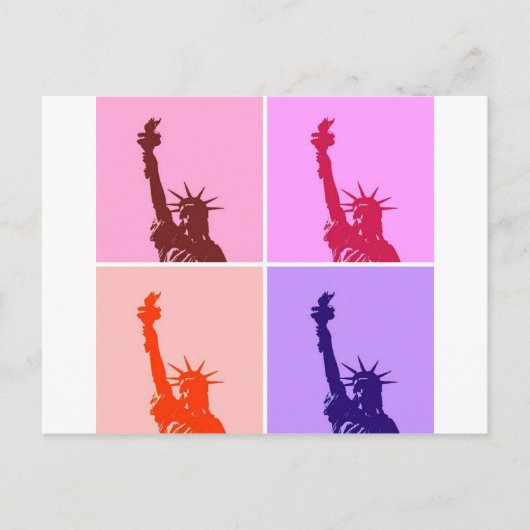 Pop Art Style Statue of Liberty Postkarte (Vorderseite)