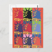 Pop Art Style Statue of Liberty Postkarte (Vorne/Hinten)