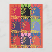 Pop Art Style Statue of Liberty Postkarte (Vorderseite)