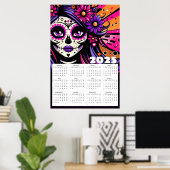 Pop Art Sugar Skull 2025 Kalender Poster (Heimbüro)