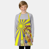 Pop Art Sun Ray Lila & Gelb Frauen Schürze (Getragen)