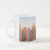 Pop Art Sunrise Skyline Mattglastasse (Links)