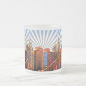 Pop Art Sunrise Skyline Mattglastasse (Mittel)