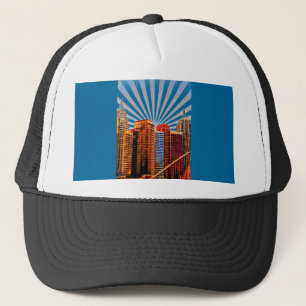 Pop Art Sunrise Skyline Truckerkappe