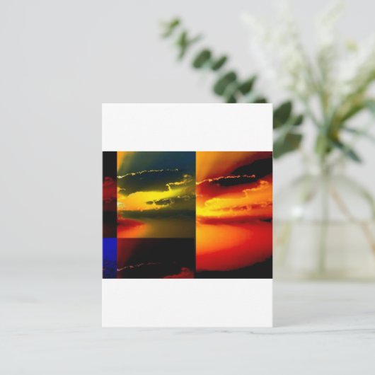 Pop Art Sunset Postkarte (Stehend Vorderseite)