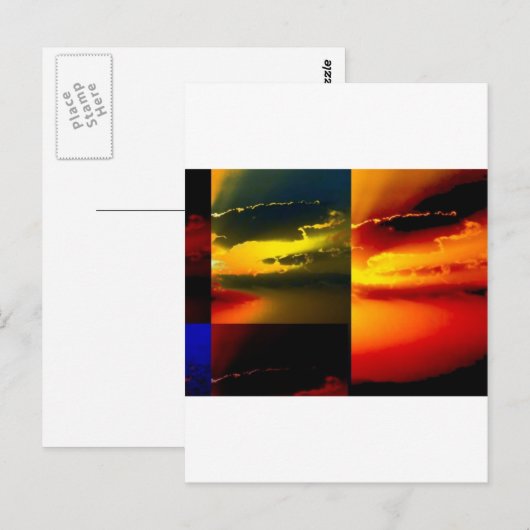 Pop Art Sunset Postkarte (Vorne/Hinten)