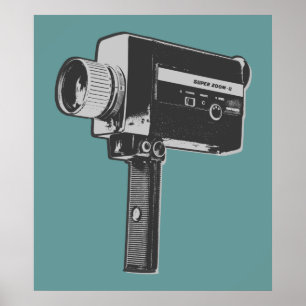 Pop Art Super 8 Filmkamera Poster