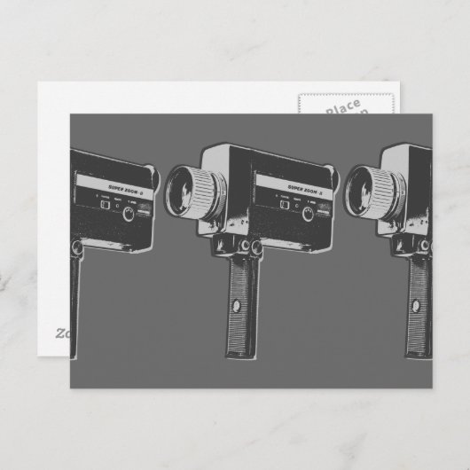 Pop Art Super 8 Filmkamera Postkarte (Vorne/Hinten)