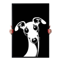 Pop Art Süßer Italienischer Windhund Weiß & Schwar