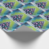 Pop Art Synthwave Weihnachten mit Acid Green Viole Geschenkpapier (Ecke)