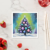 Pop Art Synthwave Weihnachten mit Acid Green Viole Serviette (Beispiel)