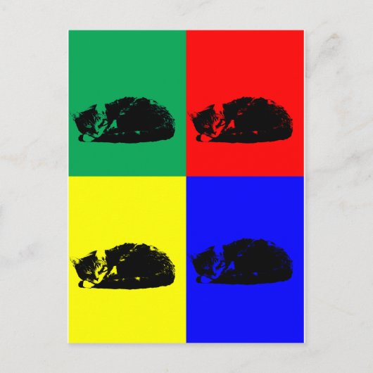 Pop Art Tabby Cat Postkarte (Vorderseite)