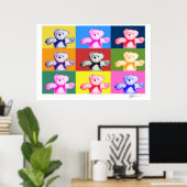 Pop Art Teddy Bears Print Poster (Heimbüro)