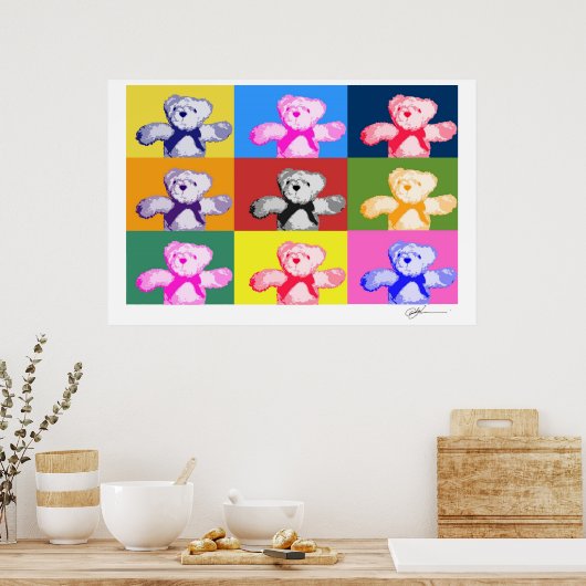 Pop Art Teddy Bears Print Poster (Küche)