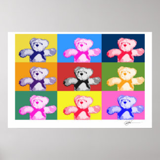 Pop Art Teddy Bears Print Poster