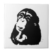 Pop Art Thinking Chimpanzee Fliese (Vorderseite)